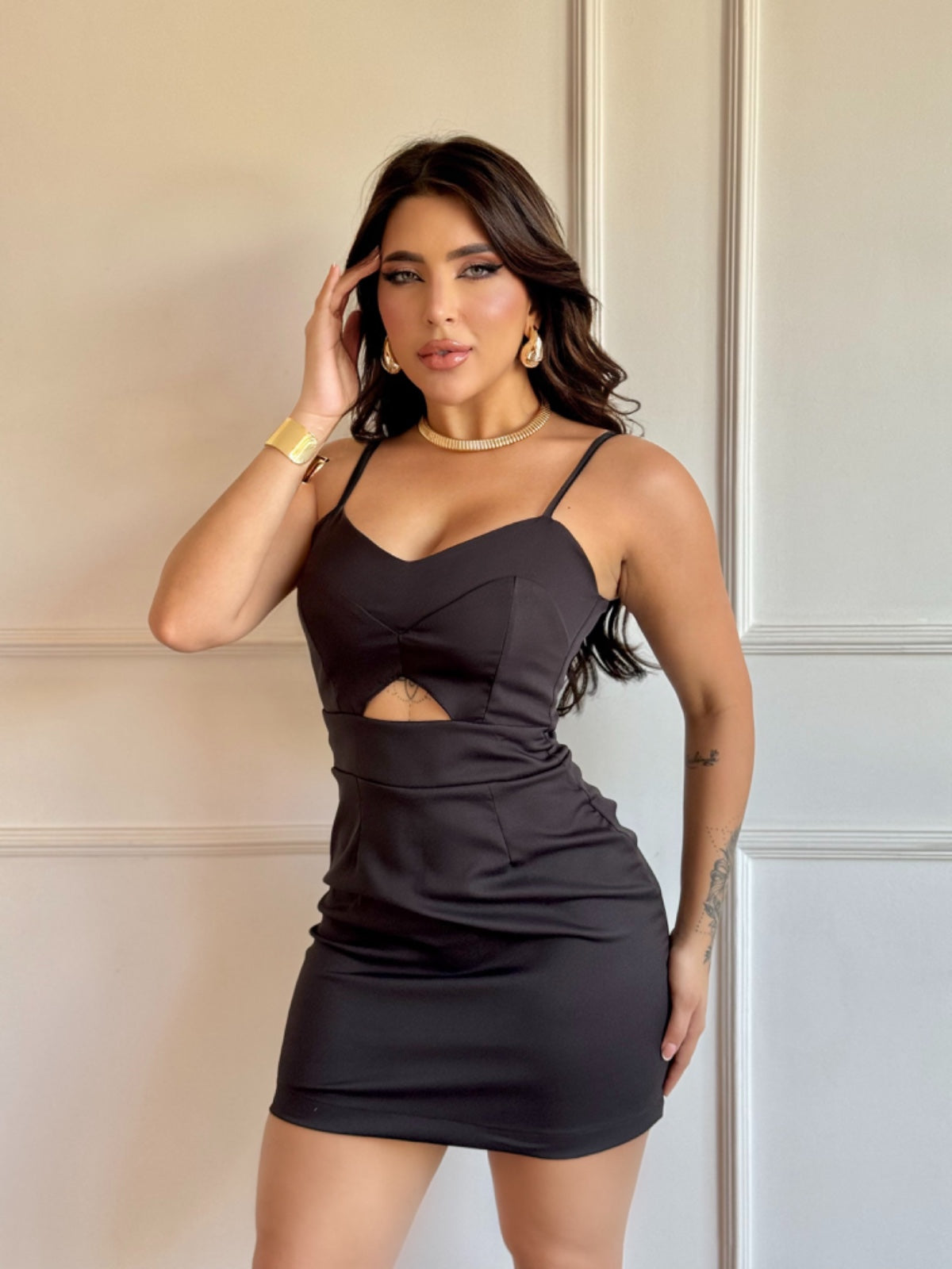 Vestido Curto Alfaiataria Acetinado Vivella Fabrini - FULL