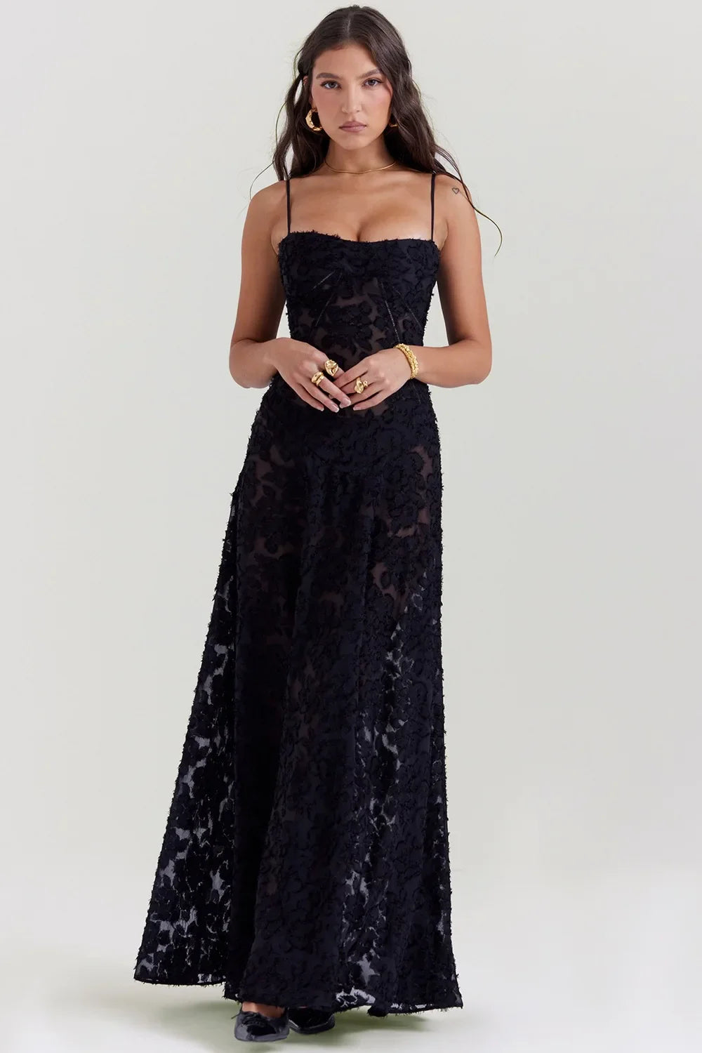 Vestido Longo Modelador com Amarrações Corselet Vivella Selena - GOLDEN ERA