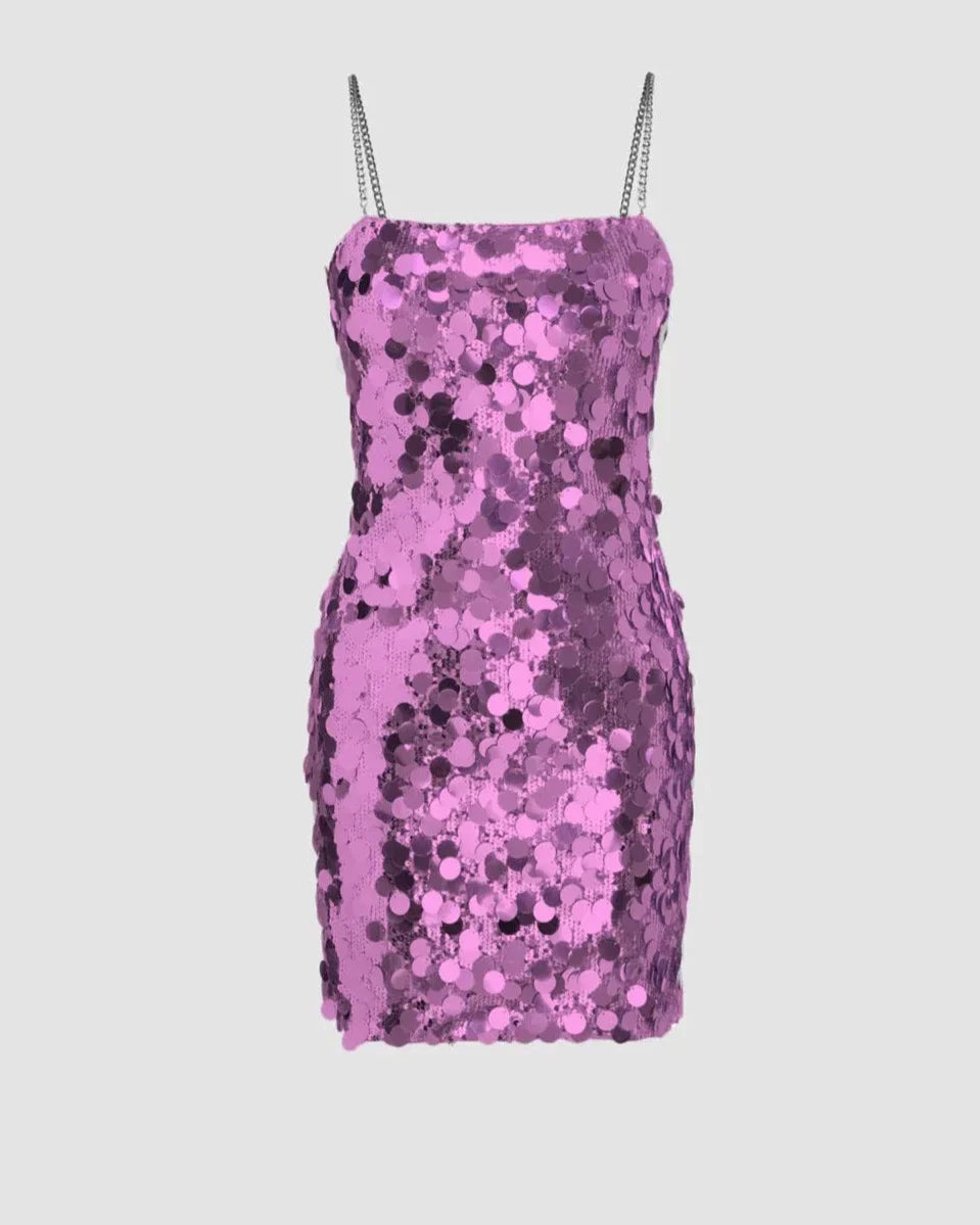 Vestido Curto de Paetê Vivella Holly