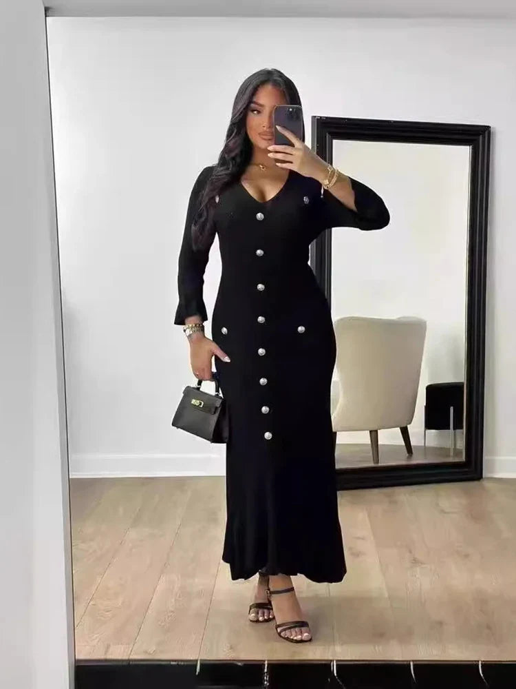 Vestido Manga Longa Flare Tricô Modal Vivella Arilene