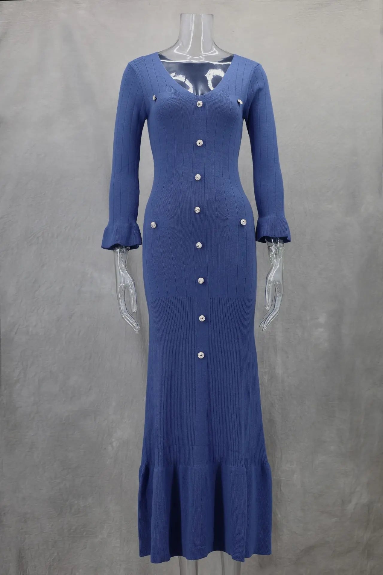 Vestido Manga Longa Flare Tricô Modal Vivella Arilene