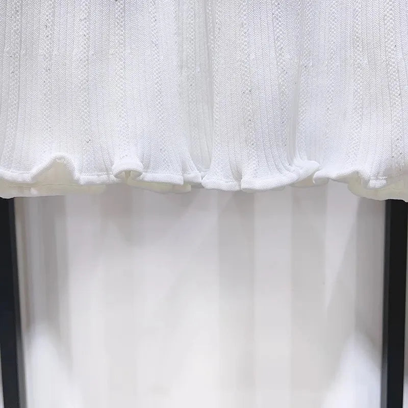 Vestido Curto Tricô Gola Polo e Bolsos Vivella Seraphina