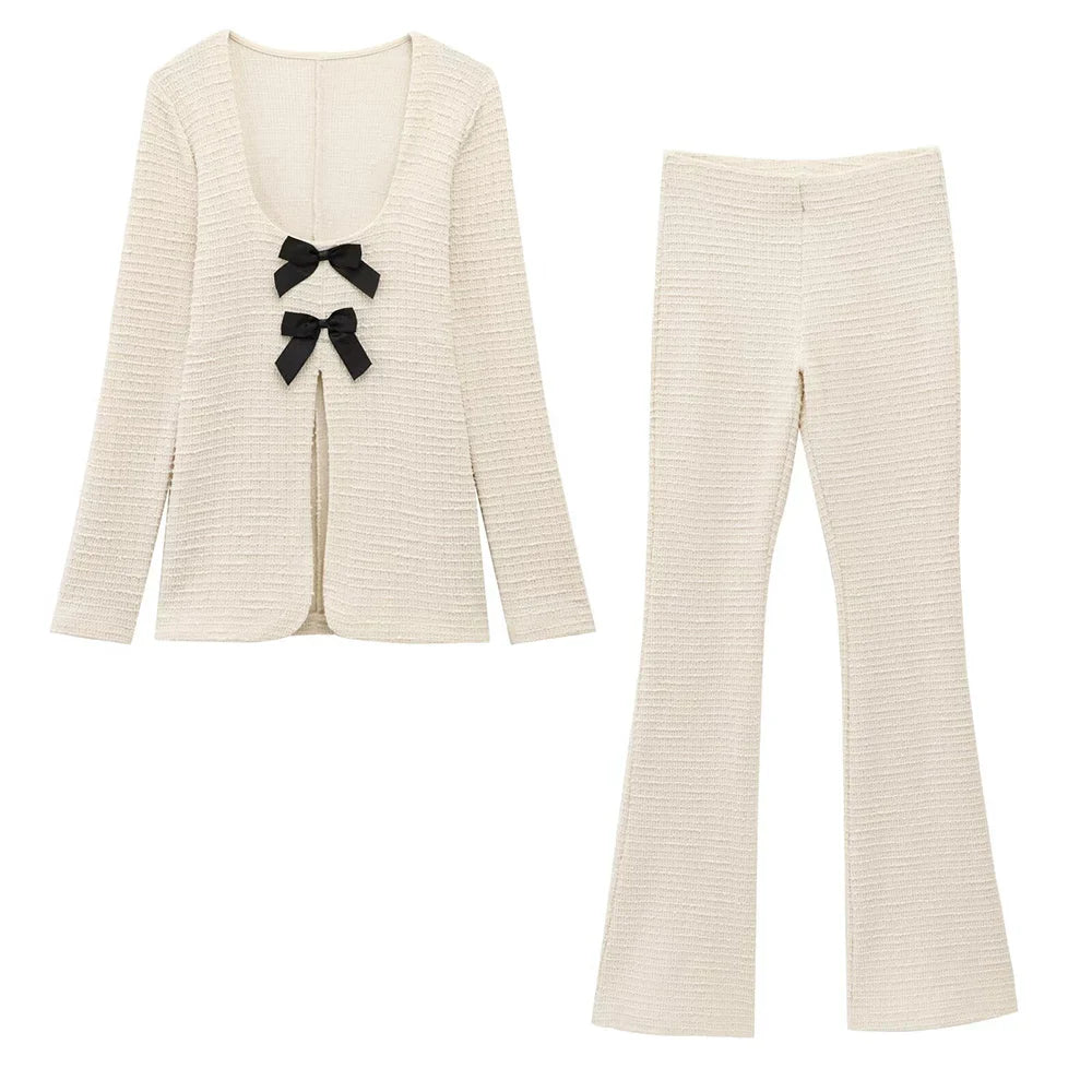 Conjunto Calça e Blusa Manga Comprida com Laços Vivella Violette
