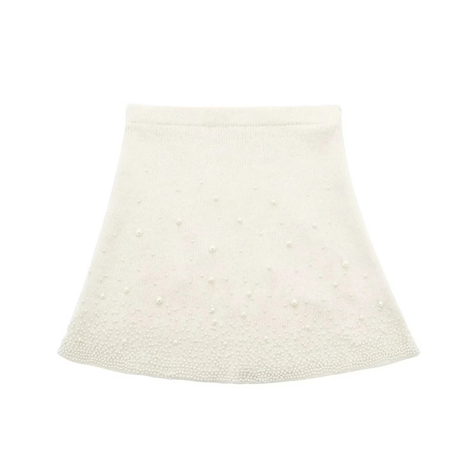 Conjunto Tricô Sueter e Saia com Pérolas Vivella Martina