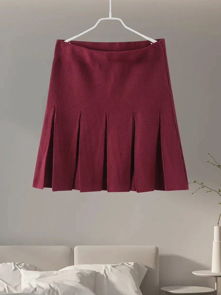 Conjunto Cardigan e Saia Plissada Vivella Alessia