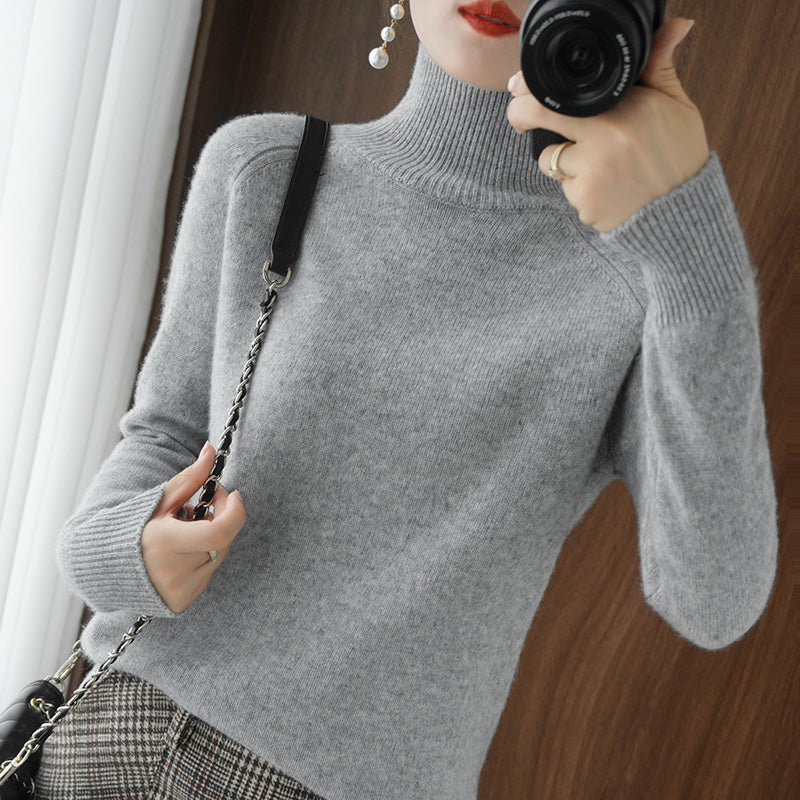 Suéter Feminino de Caxemira Gola Alta Vivella Elegance