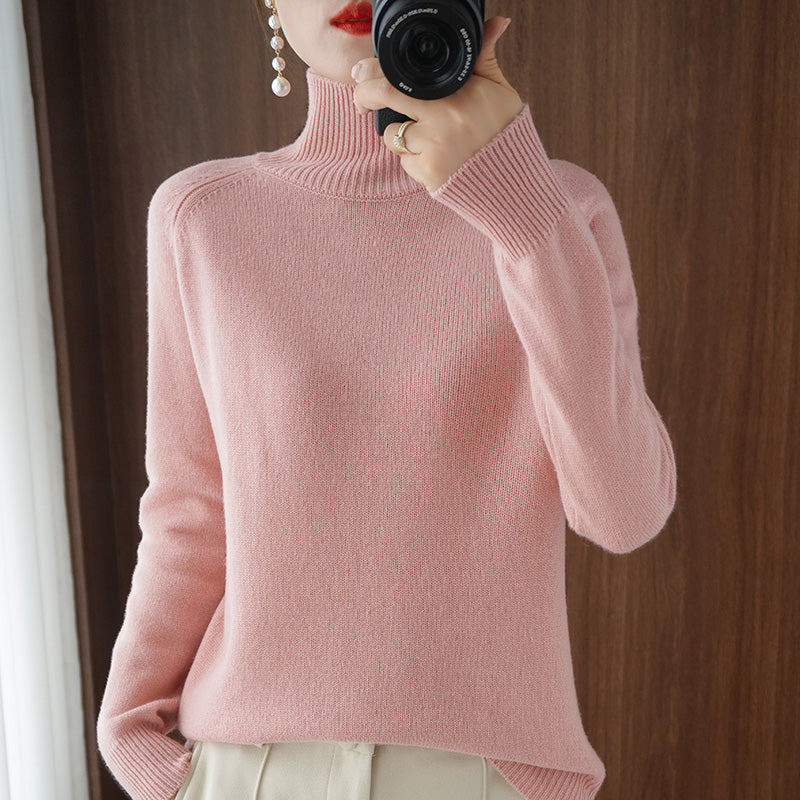 Suéter Feminino de Caxemira Gola Alta Vivella Elegance