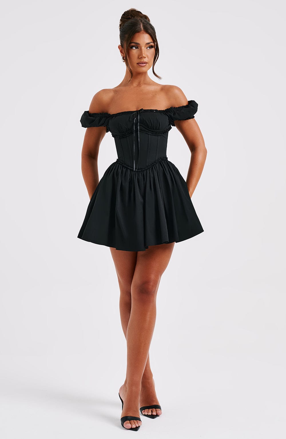 Vestido Curto Bustier Vivella Penélope Preto - GOLDEN ERA
