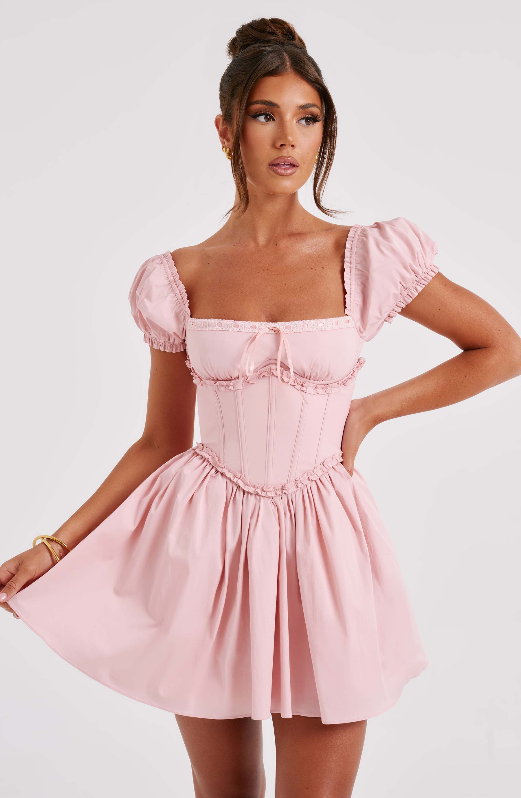 Vestido Curto Bustier Vivella Penélope Rosa - GOLDEN ERA