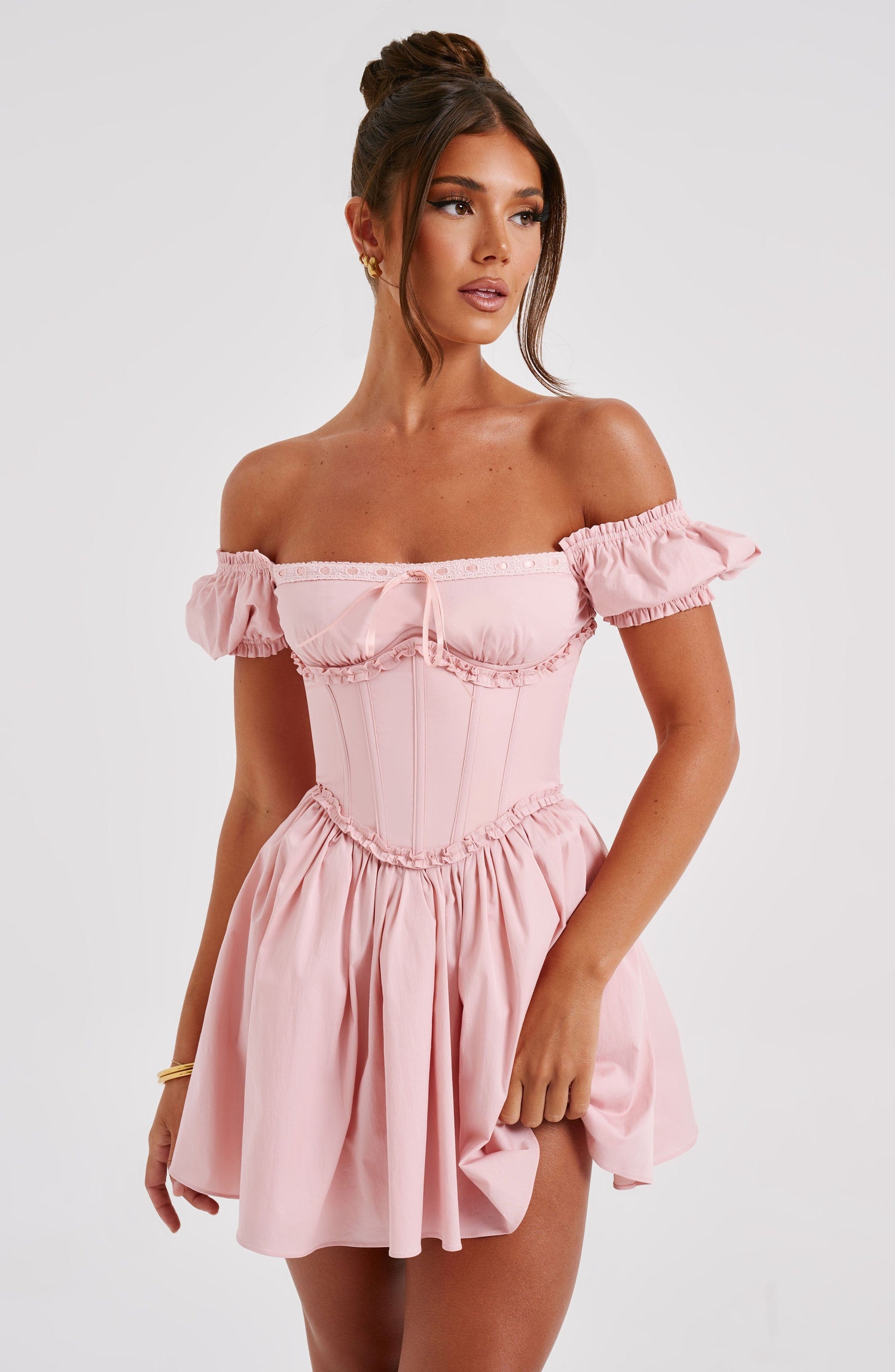 Vestido Curto Bustier Vivella Penélope Rosa - GOLDEN ERA
