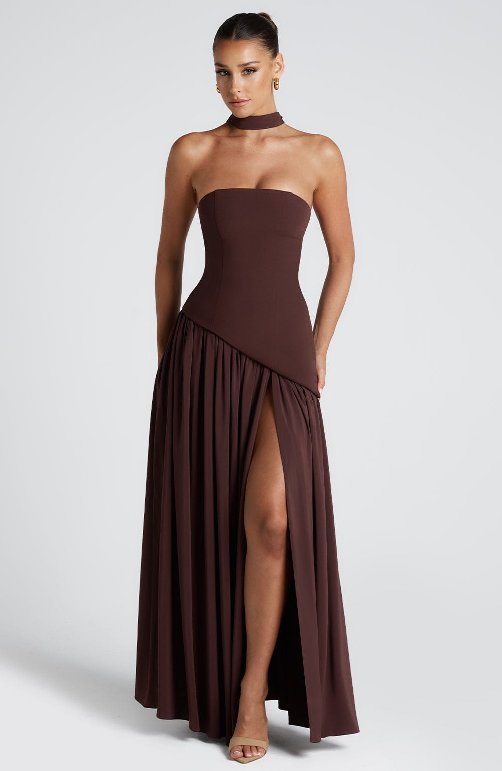 Vestido Longo Sem Alças Elegante Vivella Mya