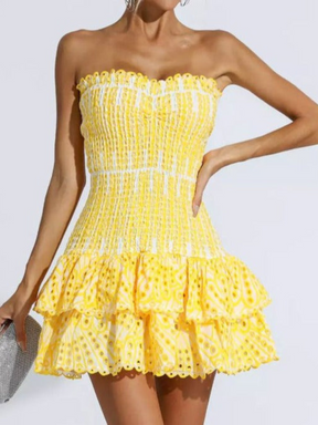 Vestido Tubinho com Babados Vivella Amélia