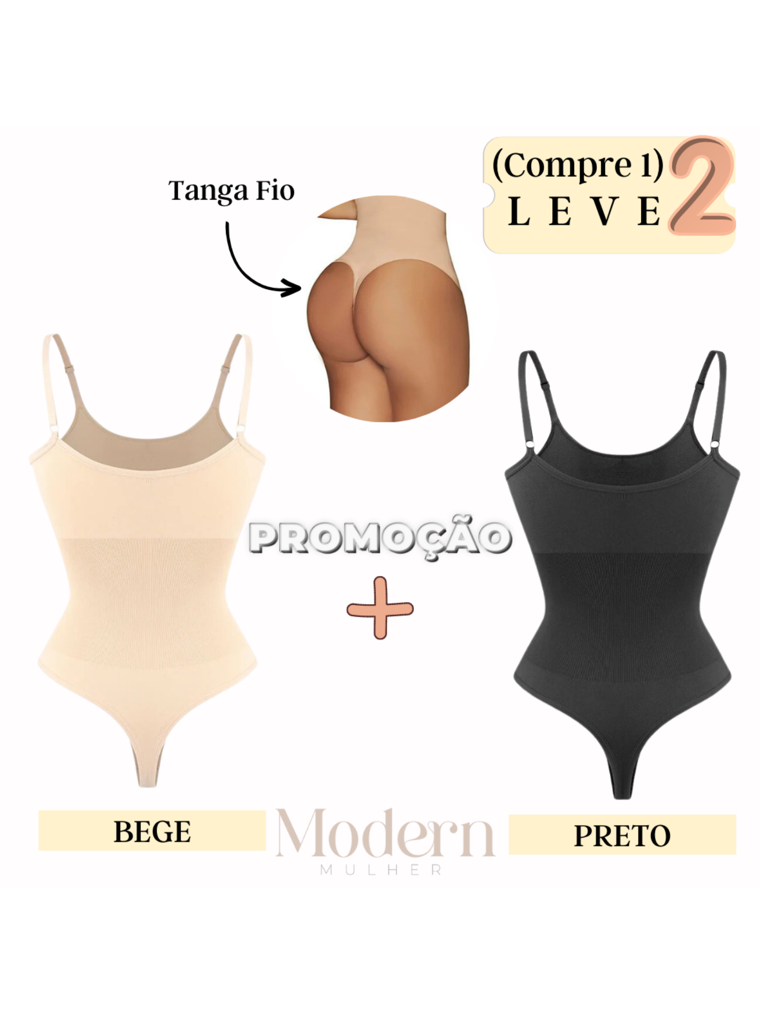 Body Modelador Suit Shape Slim Vivella (Compre 1 leve 2)