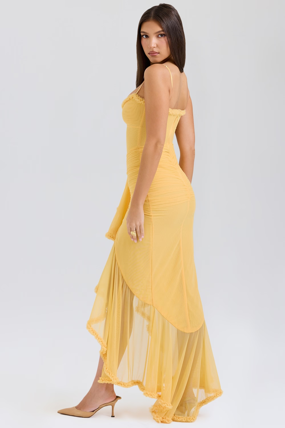Vestido Longo com Babados Vivella Valência - GOLDEN ERA