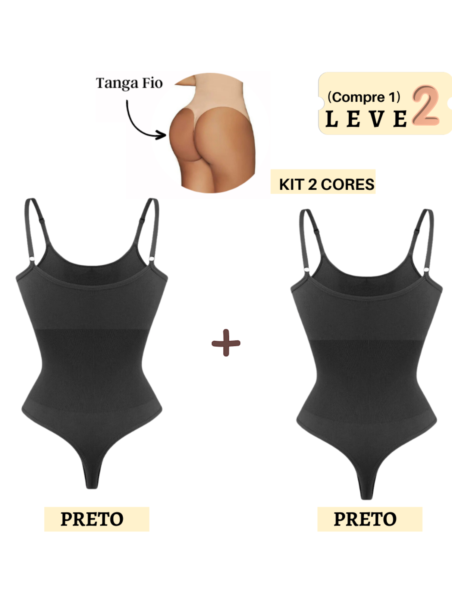 Body Modelador Suit Shape Slim Vivella (Compre 1 leve 2)