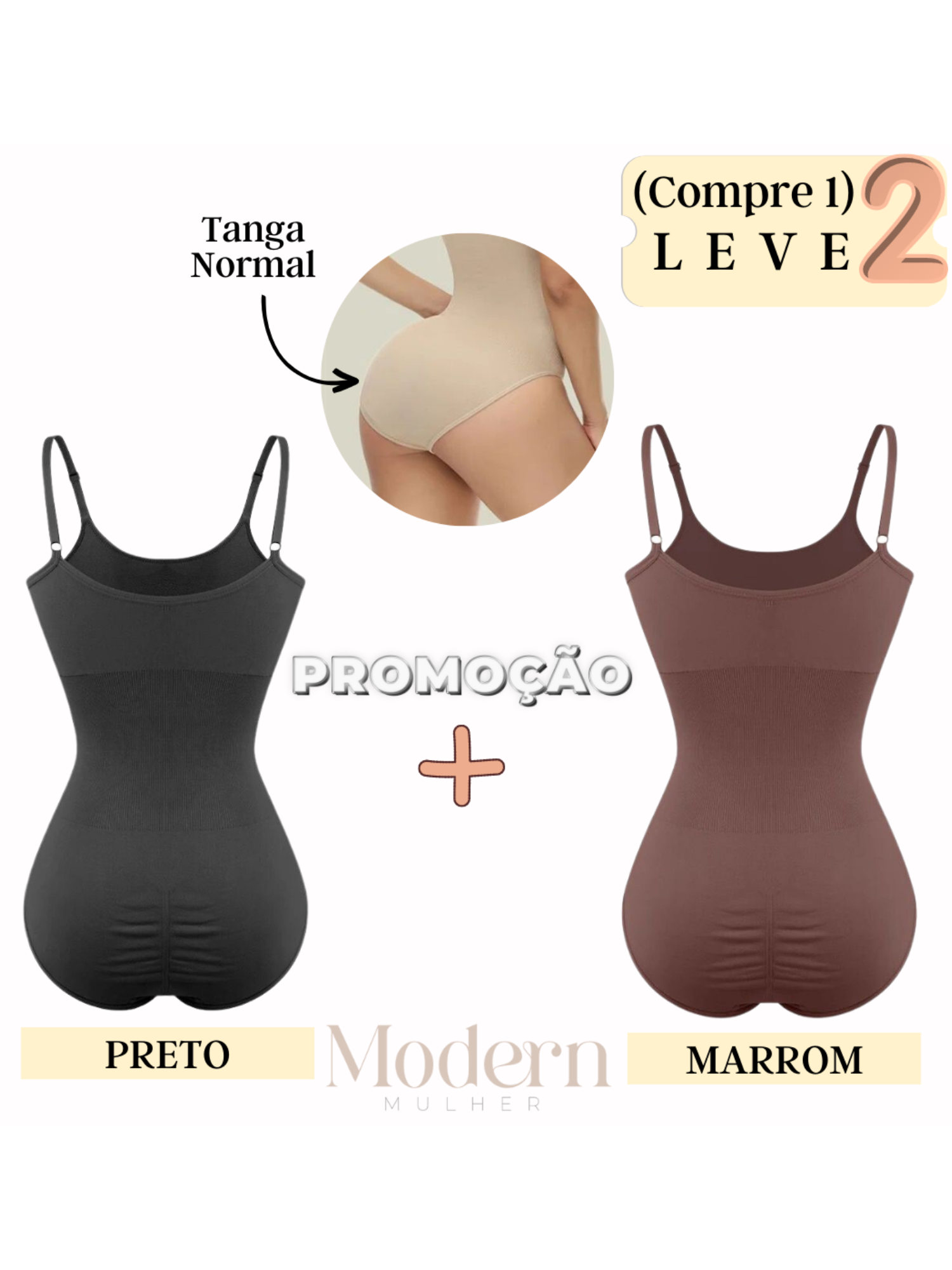 Body Modelador Suit Shape Slim Vivella (Compre 1 leve 2)