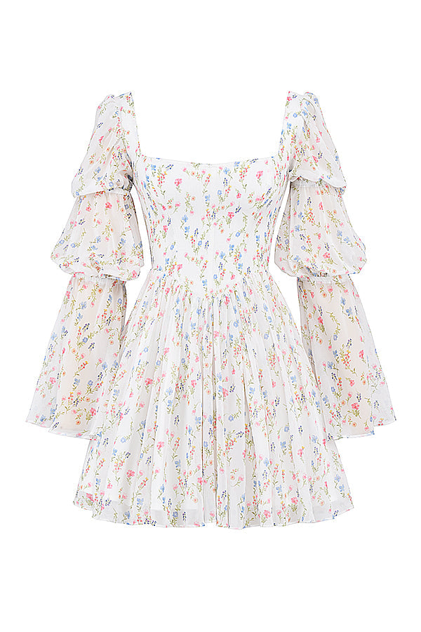 Vestido Curto Bufante Modelador Floral Vivella Veronica - GOLDEN ERA