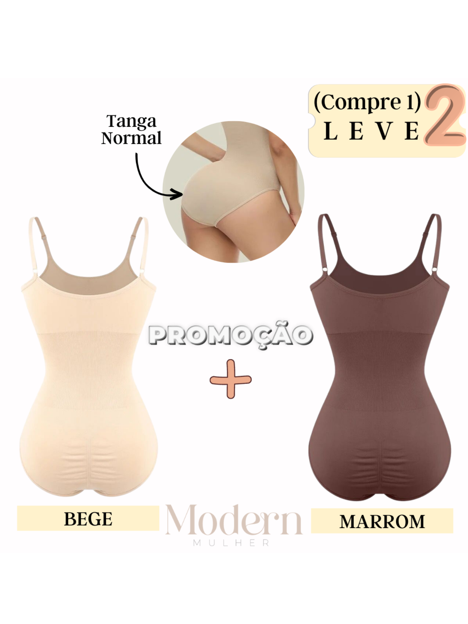 Body Modelador Suit Shape Slim Vivella (Compre 1 leve 2)