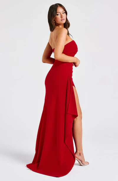 Vestido Longo Sem Alças com Fenda Vivella Elizabeth