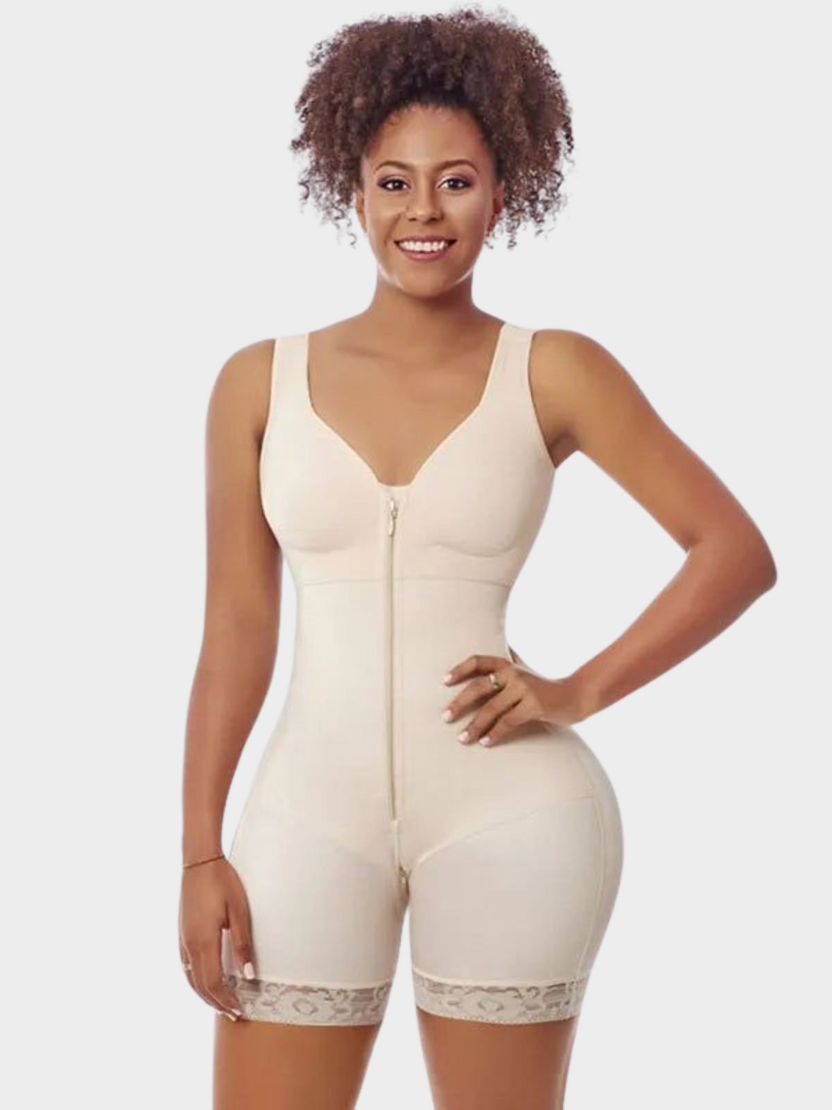 Cinta Modeladora de Alta Compressão com Zíper e Empina Bumbum sem Costura Vivella
