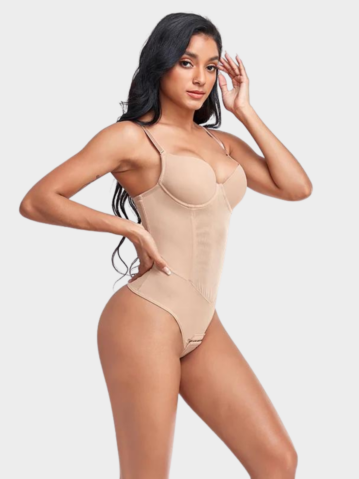 Body Modelador Suit Vivella Shape Slim Com Bojo Tanga Fio