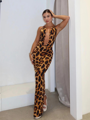 Vestido Longo Animal Print Vivella Leona - OASIS