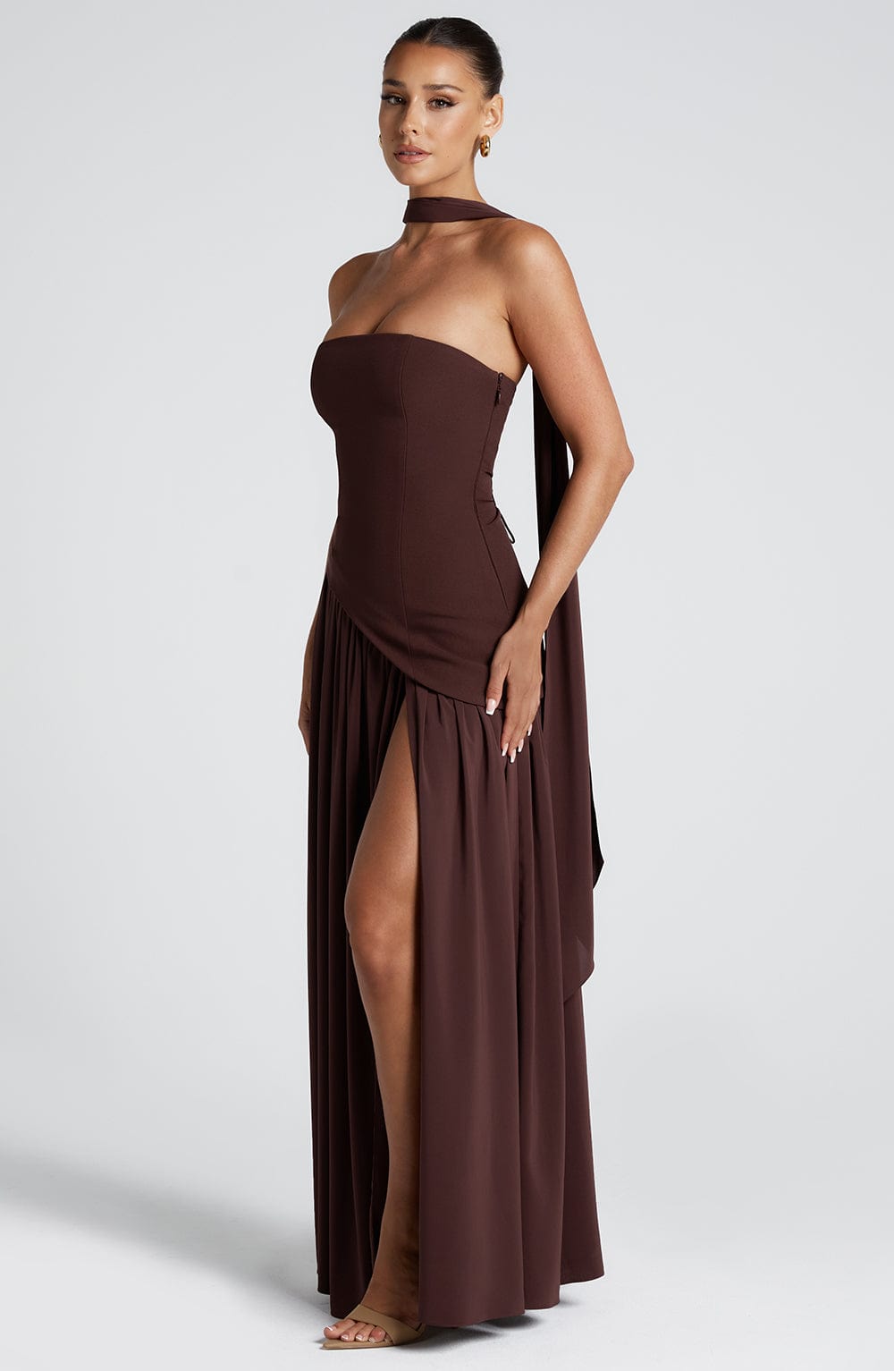 Vestido Longo Sem Alças Elegante Vivella Mya
