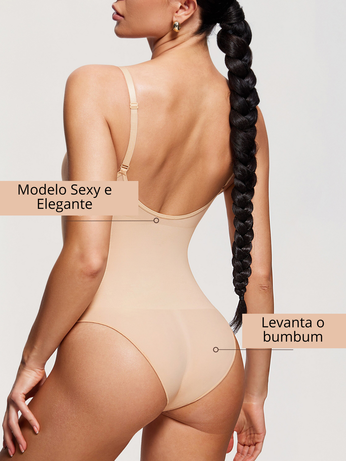 Body Modelador Suit Shapewear Premium Tanga Intermediária Confort Vivella