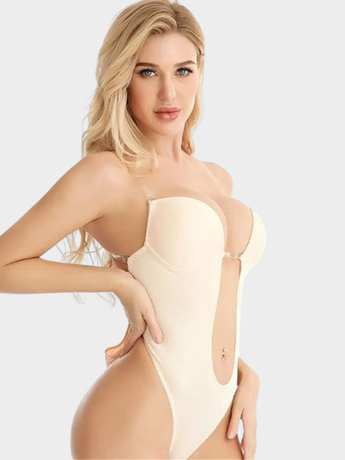 Body Modelador Suit Decote Profundo Frente e Costas com Bojo Vivella