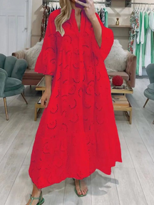 Vestido Longo Verão Com Mangas Vivella Lezi