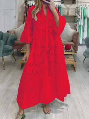 Vestido Longo Verão Com Mangas Vivella Lezi