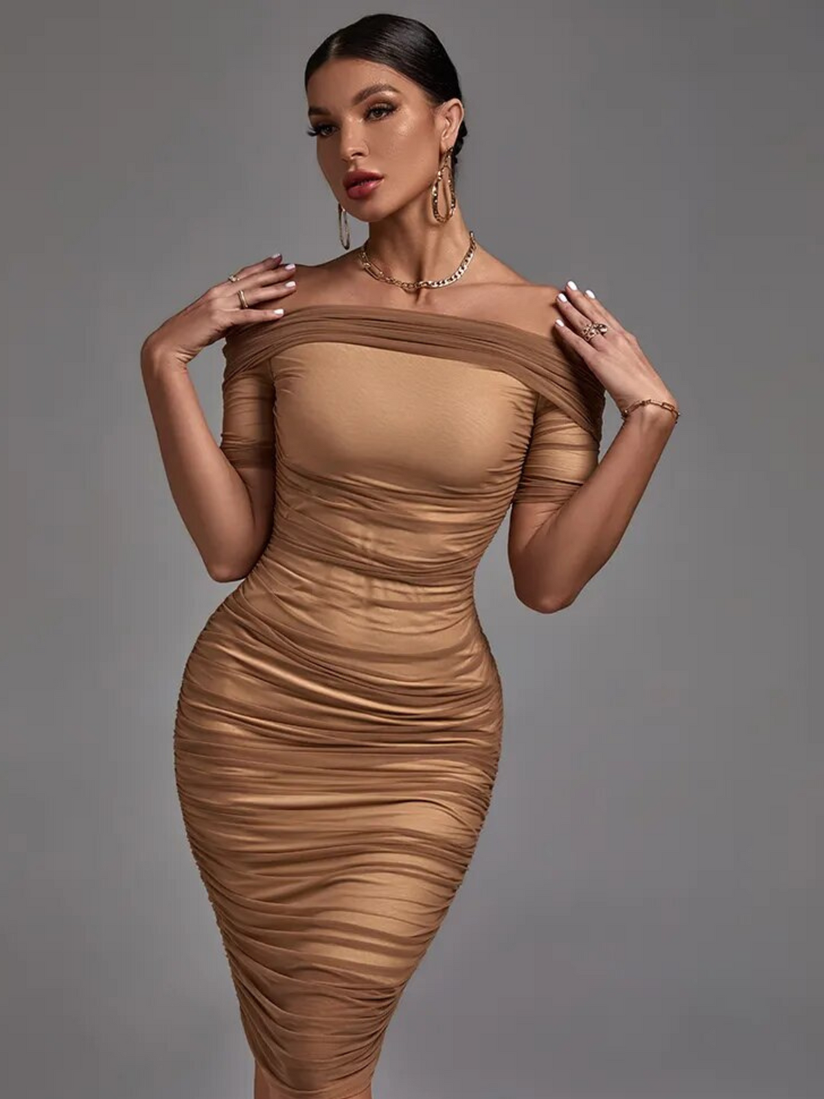Vestido Festa Sem Ombro Vivella On Luxury