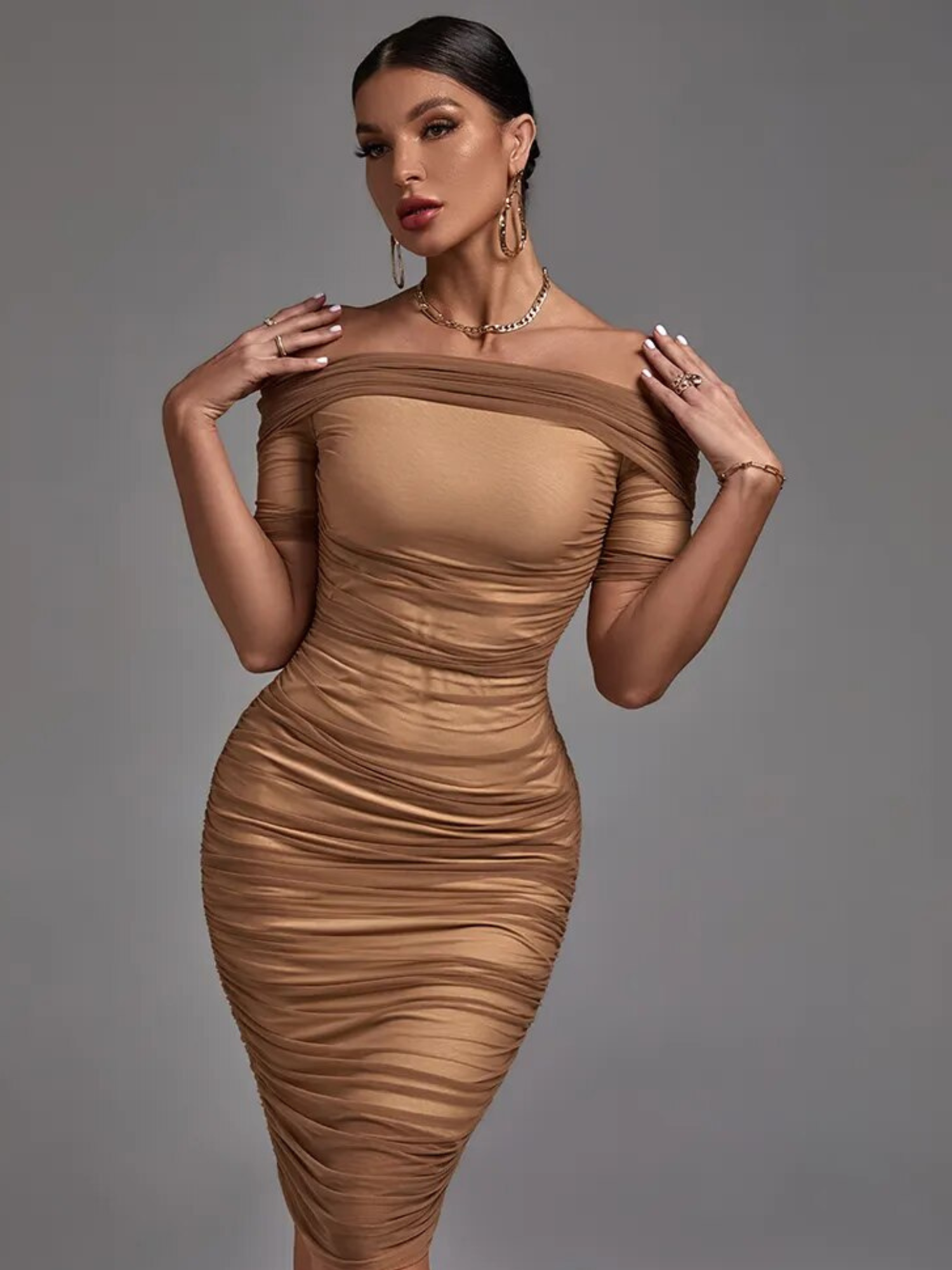 Vestido Festa Sem Ombro Vivella On Luxury