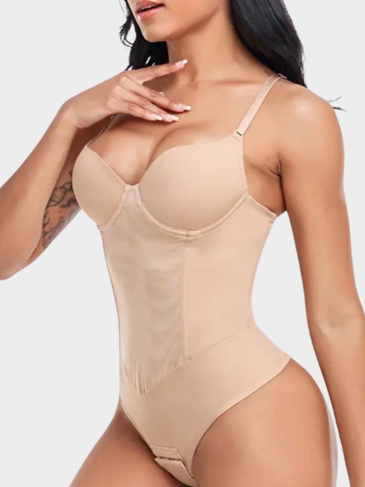 Body Modelador Suit Vivella Shape Slim Com Bojo Tanga Fio