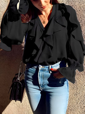 Camisa Feminina com Babados Boho Chique Vivella Maribel
