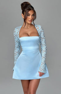 Vestido Curto Manga Longa de Renda Vivella Sansa