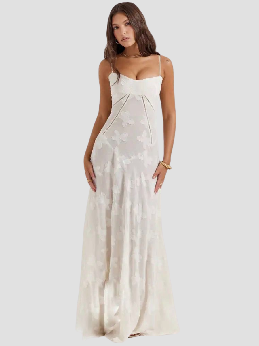 Vestido Longo Off White Vivella Luna - GOLDEN ERA