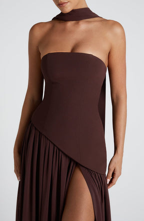 Vestido Longo Sem Alças Elegante Vivella Mya
