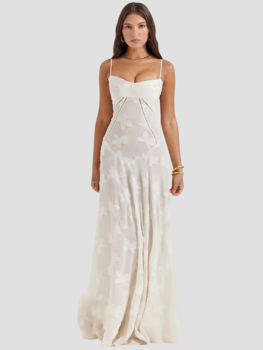 Vestido Longo Off White Vivella Luna - GOLDEN ERA