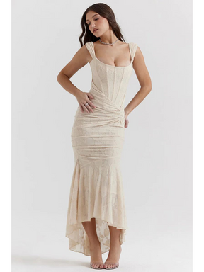 Vestido Longo Modelador Corselet Vivella Jasmine com Empina Bumbum - GOLDEN ERA