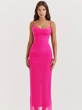 Vestido Longo com Espartilho em Camada Dupla de Tule Vivella Luxury - GOLDEN ERA