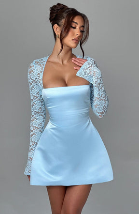 Vestido Curto Manga Longa de Renda Vivella Sansa