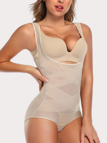 Body Suit Modelador Compressão em X Espartilho Vivella