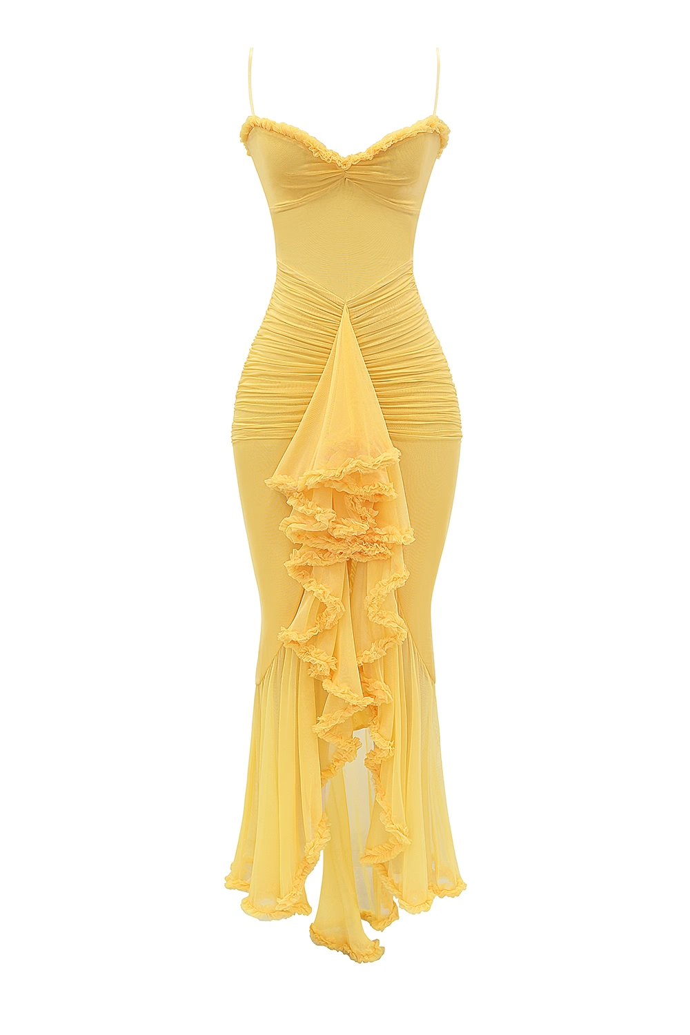 Vestido Longo com Babados Vivella Valência - GOLDEN ERA