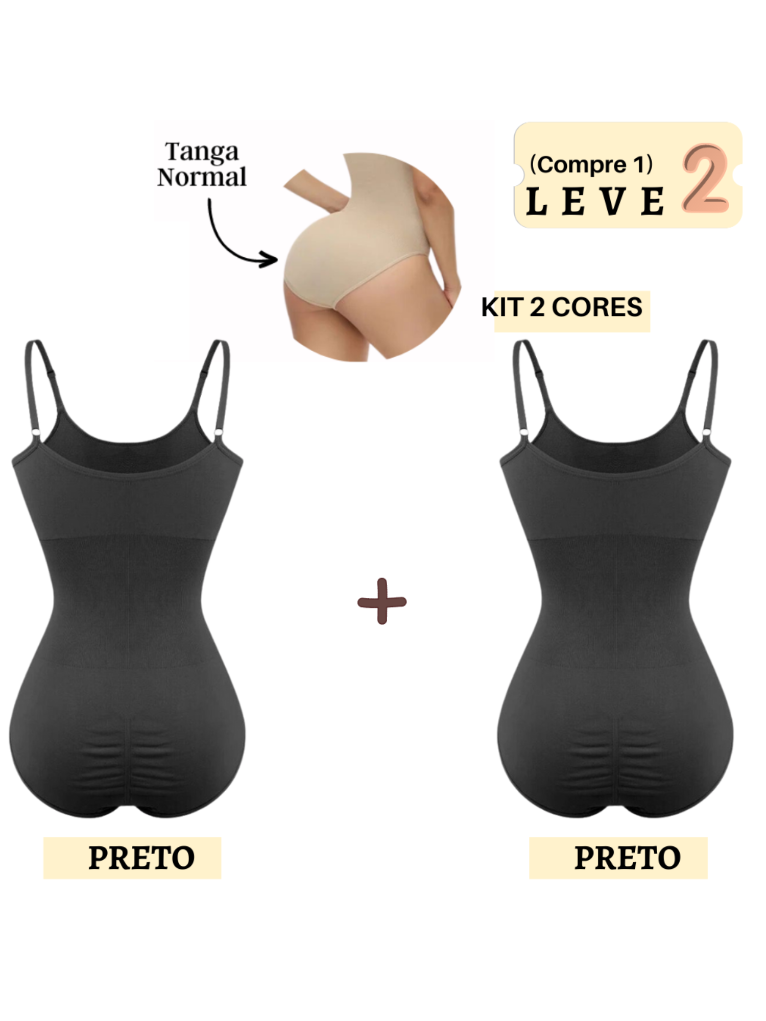 Body Modelador Suit Shape Slim Vivella (Compre 1 leve 2)