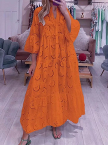 Vestido Longo Verão Com Mangas Vivella Lezi