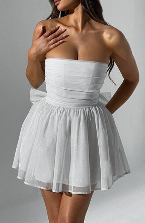 Vestido Curto Sem Alças de Brilho Vivella Glam Luxo - FULL