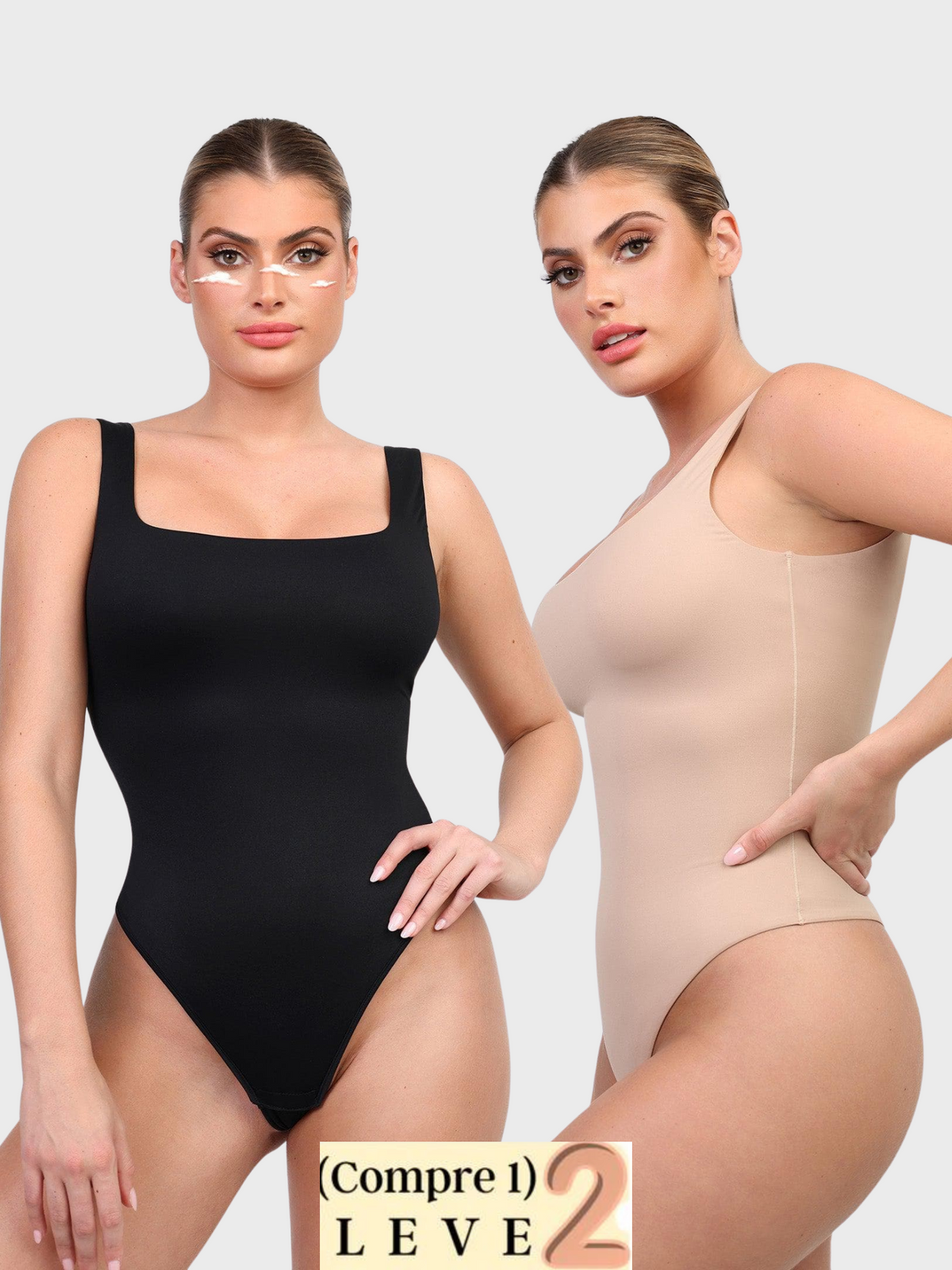Body Suit Modelador Tanga Fio de Corte Alto Vivella - Spandex Premium ( Compre 1 leve 2 )