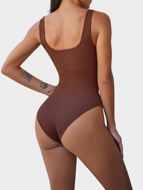 Body Modelador Suit Regata Canelado Vivella Confort com Bojo Removível