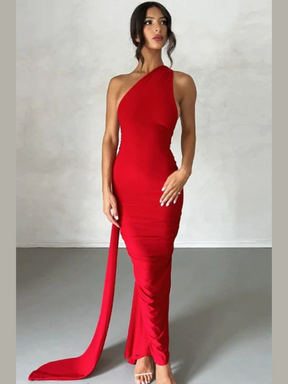 Vestido Longo Maxi de Um Ombro Só e Costas Abertas Vivella Natalie - FULL